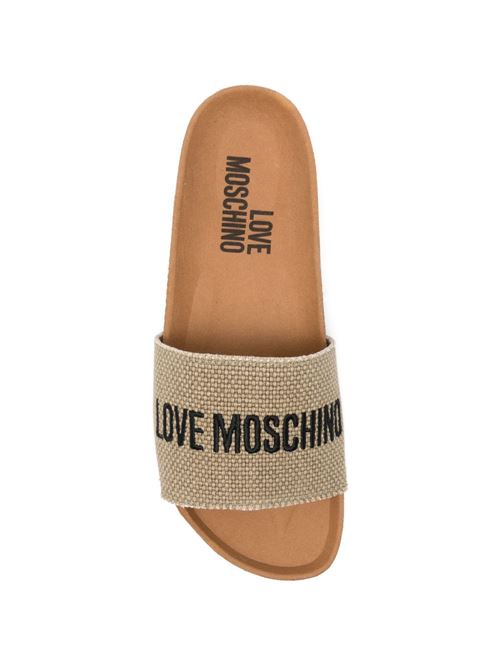 Ciabatte donna Love Moschino oro beige in canvas LOVE MOSCHINO | JA28383G0OJS090A